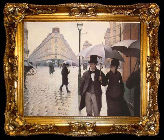 framed  Gustave Caillebotte Paris Street A Rainy Day (mk09), ta009-2
